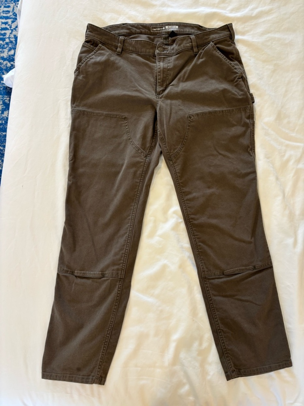 Men’s Carhartt Rugged Flex Relaxed Fit Double Front Pant, Brown, size 16